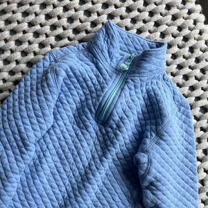 Crewcuts size XS (4-5) quilted light blue quarter zip